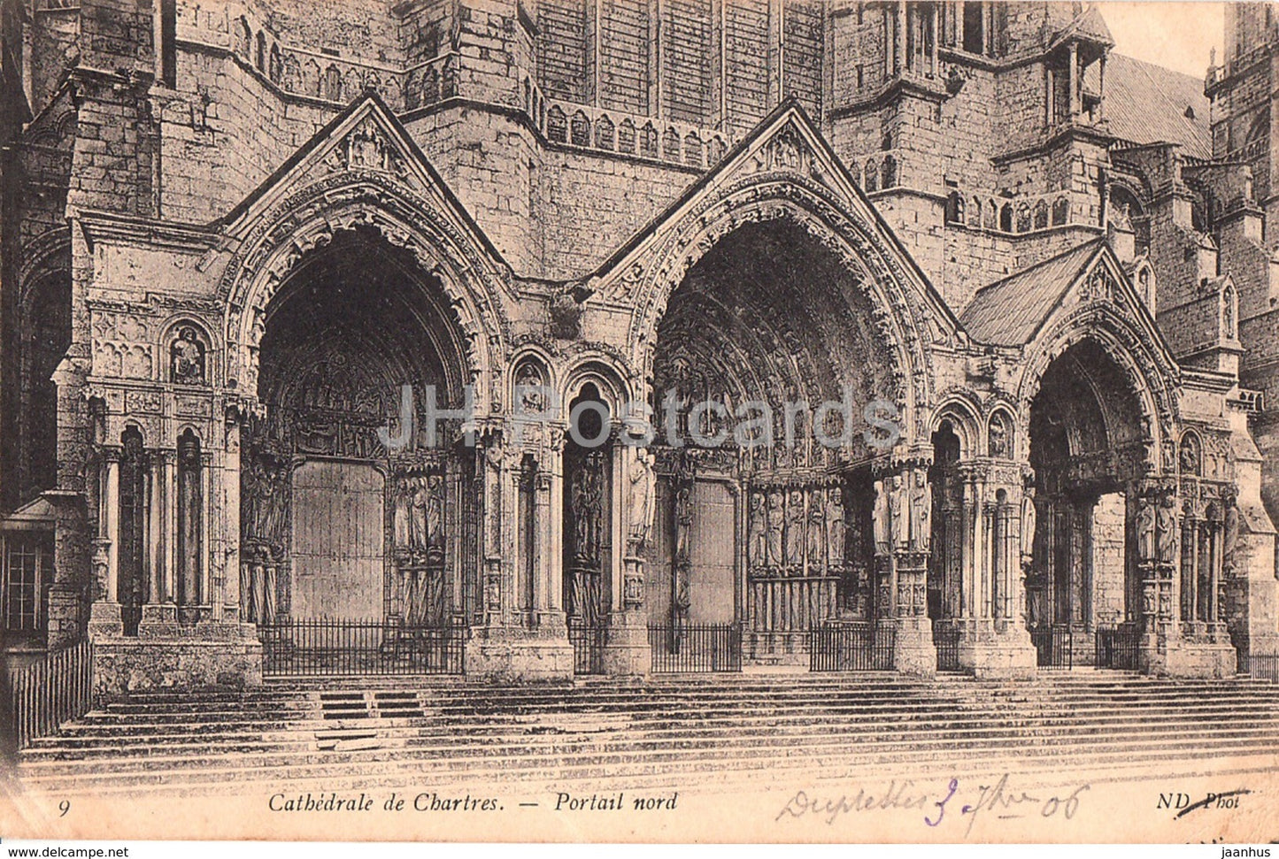 Cathedrale de Chartres - Portail Nord - 9 - cathedral - old postcard - 1906 - France - used