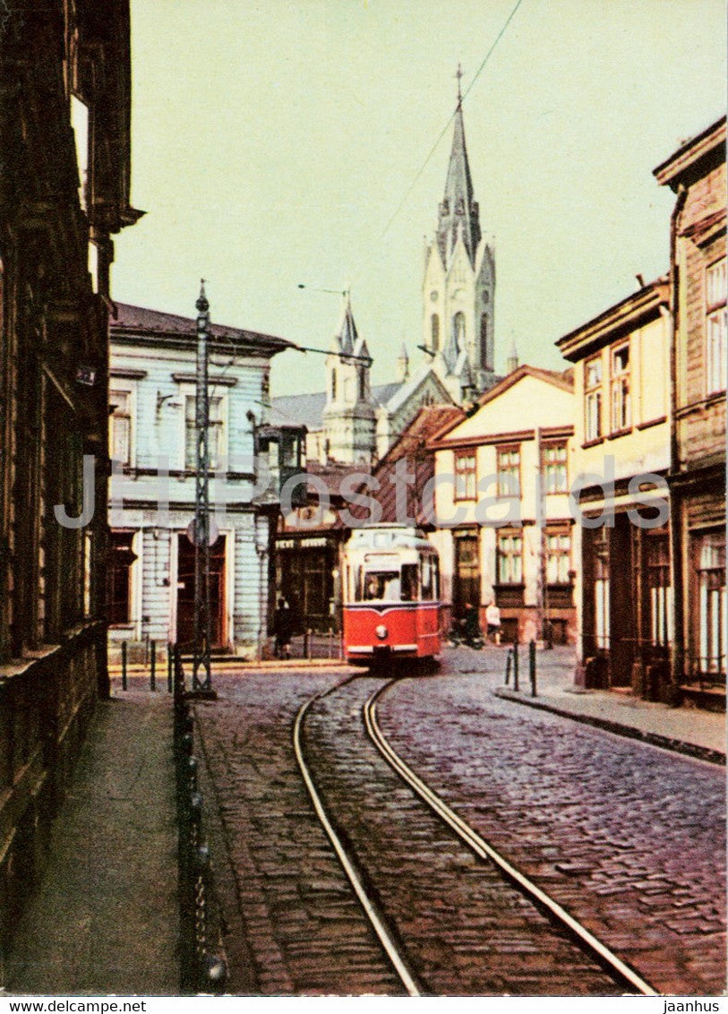 Liepaja - Kursu street - tram - 1963 - Latvia USSR - unused - JH Postcards