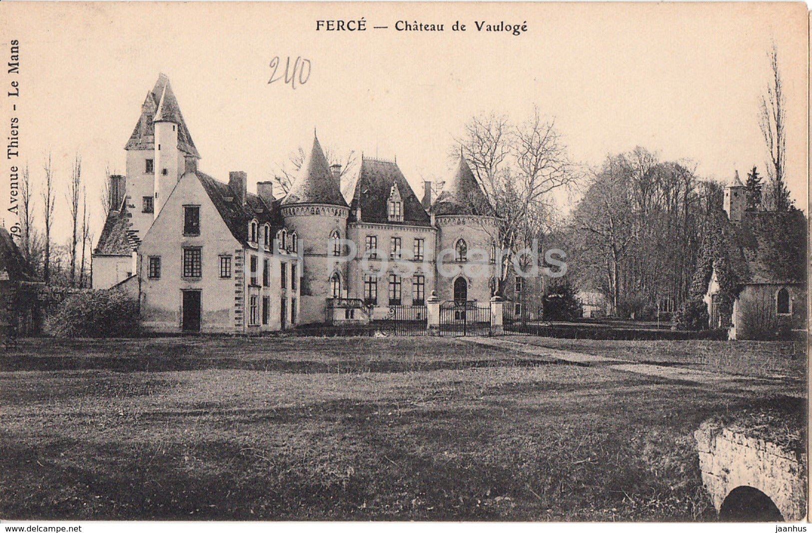 Ferce - Chateau de Vauloge - castle - 505 - old postcard - France - unused