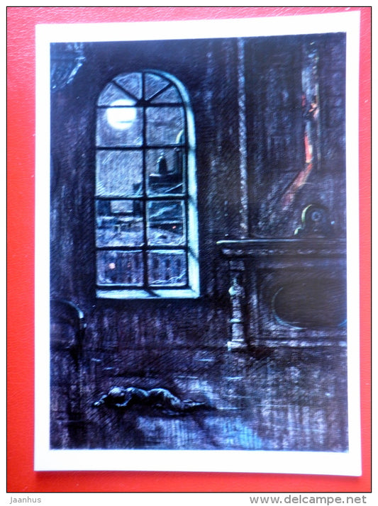 illustration by I. Glazunov . Punished - Novel by F. Dostoyevsky Netochka Nezvanova - 1971 - Russia USSR - unused - JH Postcards