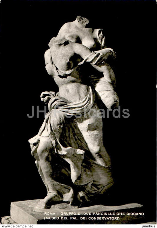 Roma - Gruppo di due Fanciulle che Giocano - sculpture - Italian art - 957 - Italy - unused - JH Postcards