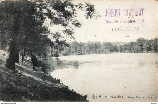 Bruxelles Ixelles - Brussels - L'Etang  - Vue vers la Place - Joseph Poussart - old postcard - 1908 - Belgium - used - JH Postcards