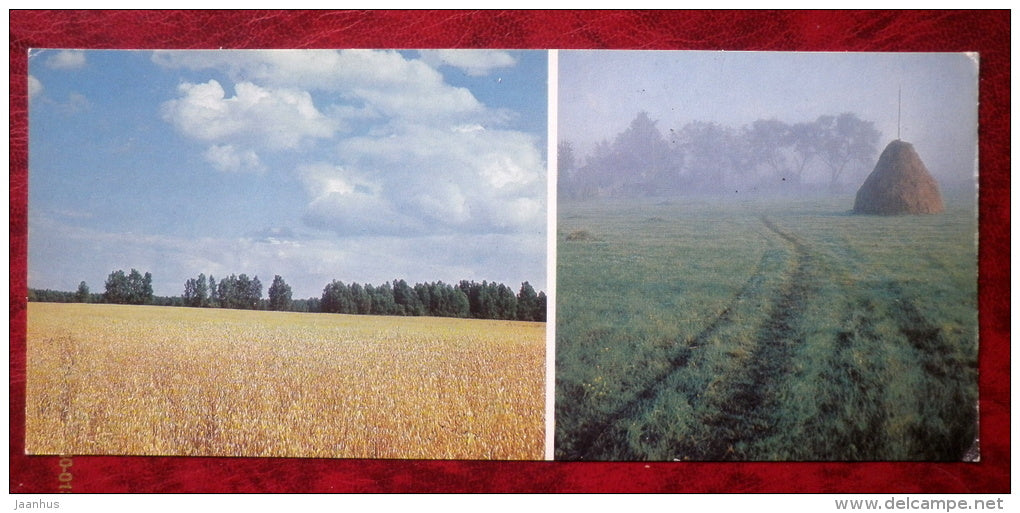 Melikhova neighborhood - near Chekhov museum - fields - 1984 - Russia - USSR - unused - JH Postcards