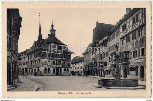 Stein a. Rh. - Rathausplatz - town square - Switzerland - 04002 - old postcard - unused - JH Postcards