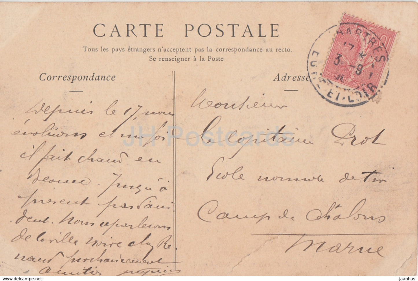 Cathédrale de Chartres - Portail Nord - 9 - cathédrale - carte postale ancienne - 1906 - France - occasion