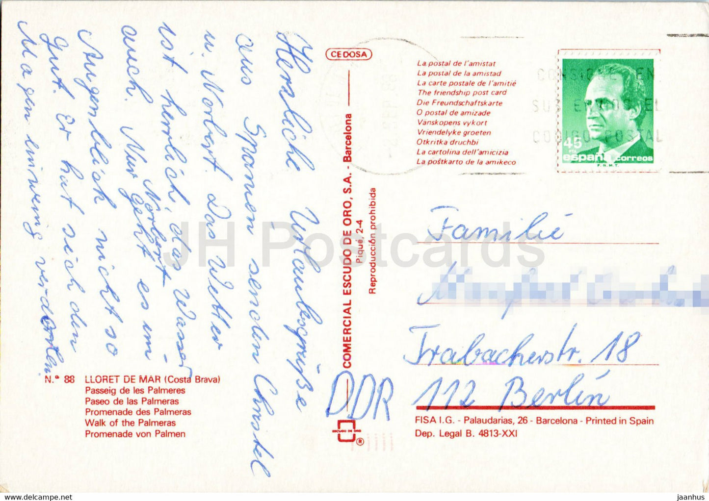 Lloret de Mar - Passeig de les Palmeres - promenade - 88 - Espagne - occasion