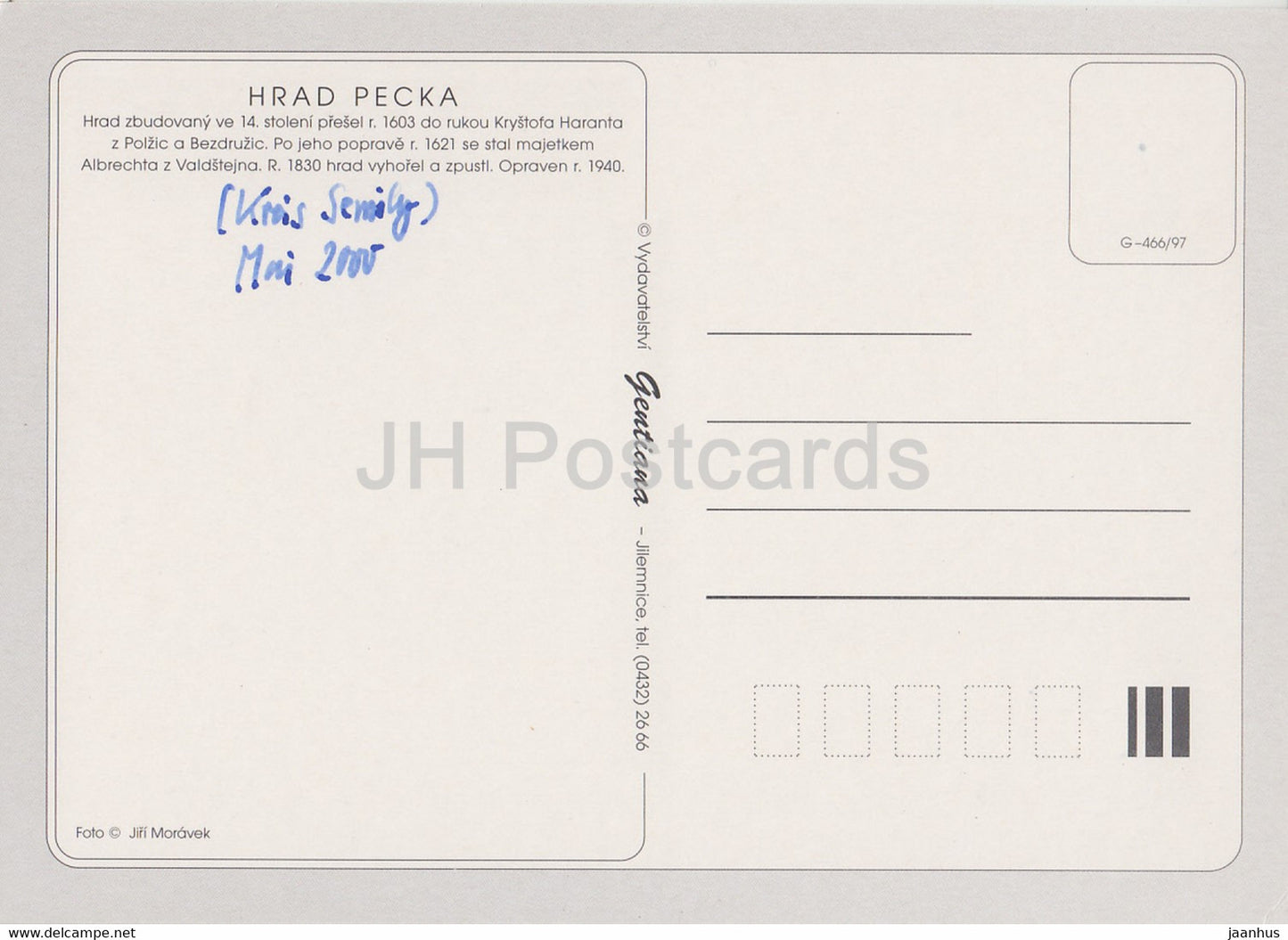 Pecka hrad - Schloss - 2000 - Tschechische Republik - gebraucht