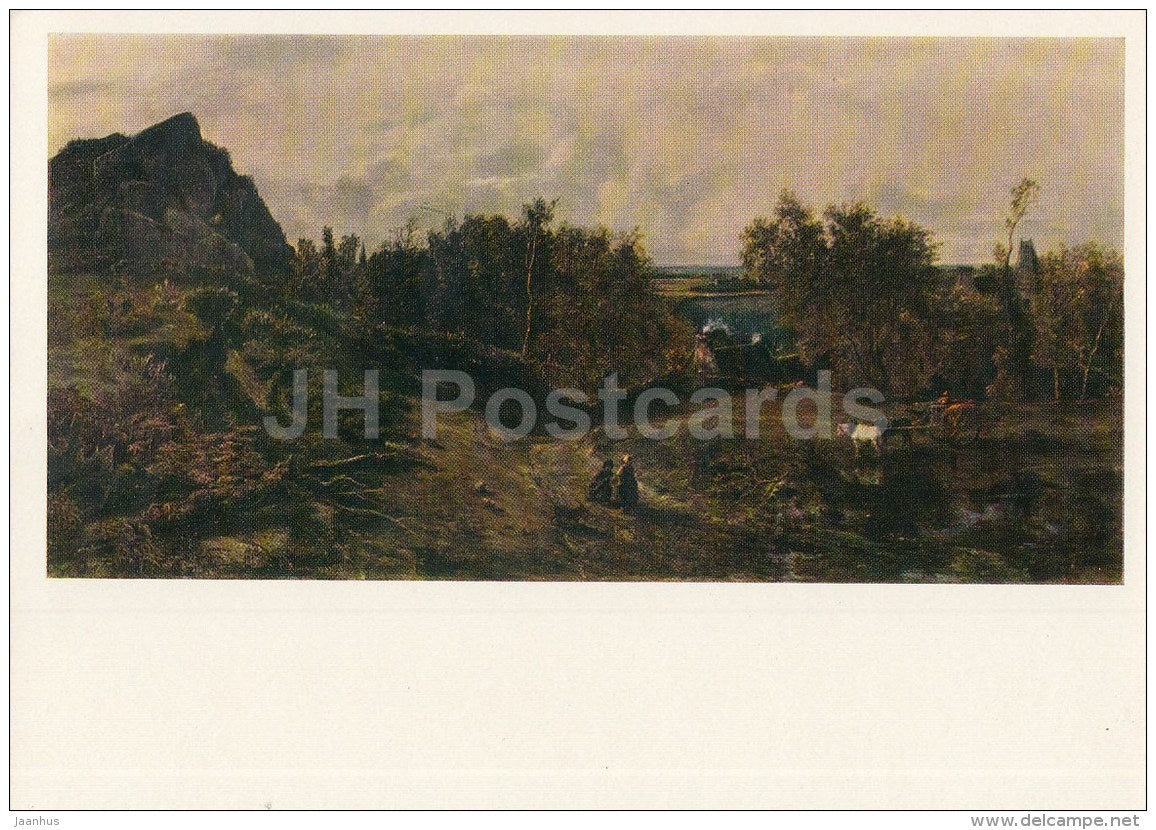 painting by Theodore Rousseau - View in the Environs of Granville , 1833 - French Art - 1970 - Russia USSR - unused - JH Postcards