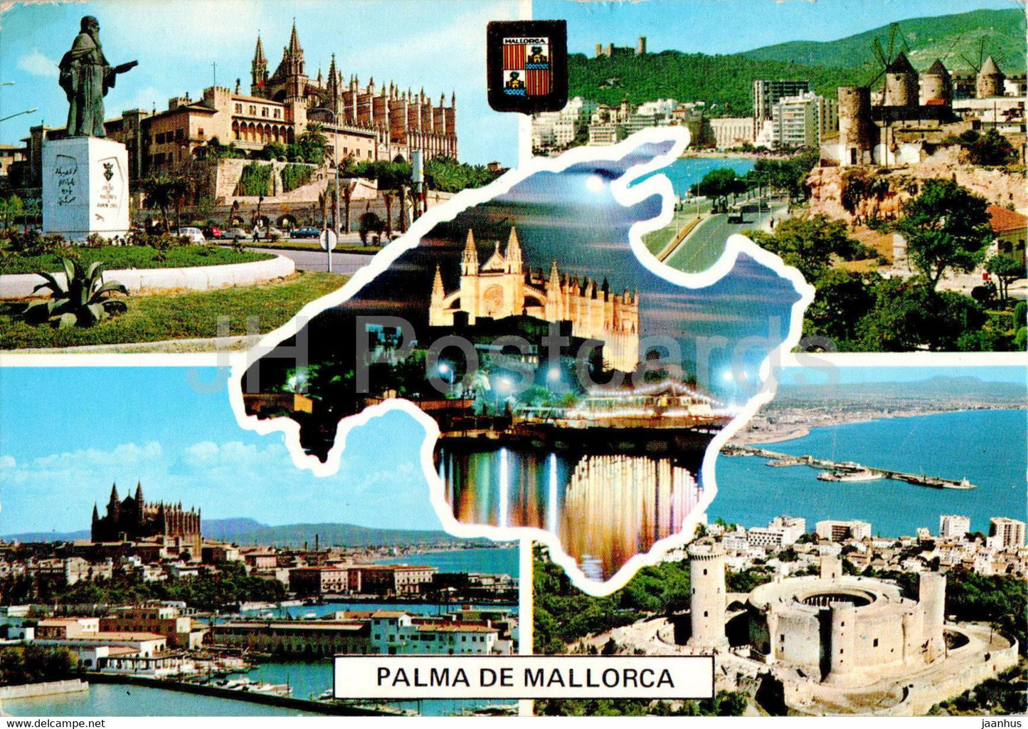 Palma de Mallorca - Catedral y Castillo de Bellver - cathedral -2465 - 1978 - Spain - used - JH Postcards