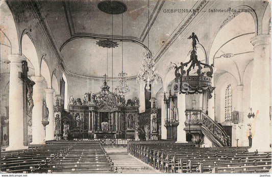 Gespunsart - Interieur de l'Eglise - church - old postcard - France - unused - JH Postcards