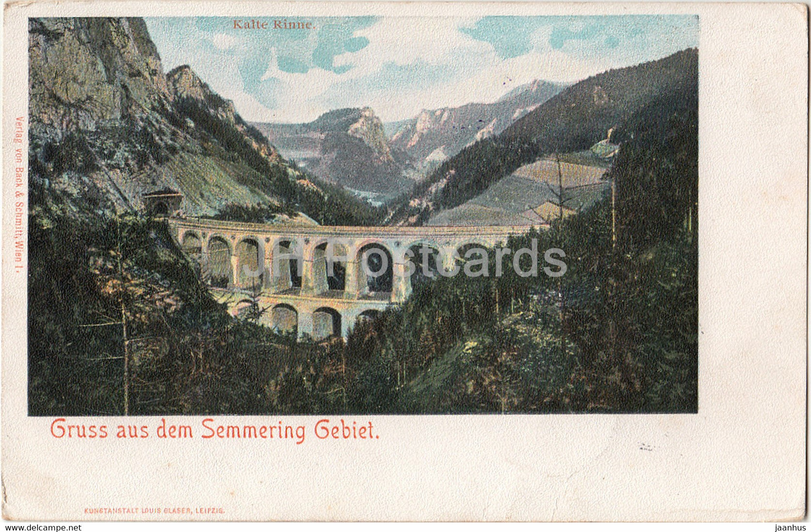 Gruss aus dem Semmering Gebiet - Kalte Rinne - Drucksache - old postcard - 1900 - Austria - used - JH Postcards