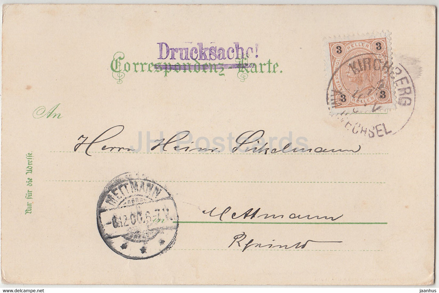 Gruss aus dem Semmering Gebiet - Kalte Rinne - Drucksache - carte postale ancienne - 1900 - Autriche - utilisé