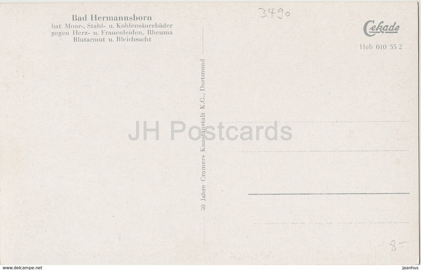 Bad Hermannsborn - Partie am Schwanenteich - carte postale ancienne - 1957 - Allemagne - inutilisée