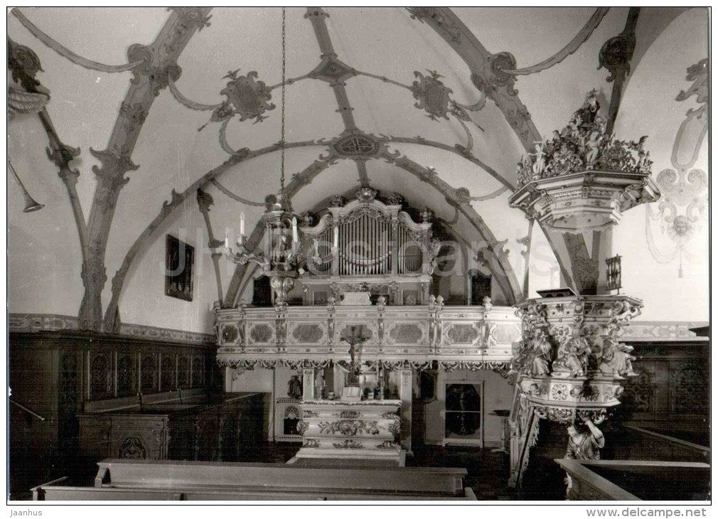 Heimat- und Schlossmuseum Burgk - Schlosskapelle mit Silbermann-Orgel - organ - Germany - 1980 gelaufen - JH Postcards