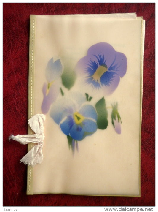 Confirmation card - pansy - flowers - 1920s-1930s - Estonia - unused - JH Postcards