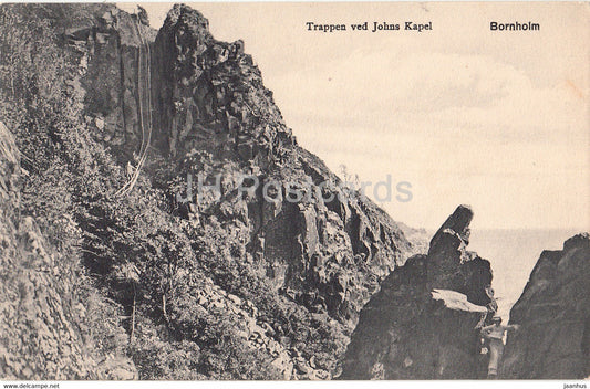 Bornholm - Trappen ved Johns Kapel - old postcard - 1912 - Denmark - used - JH Postcards