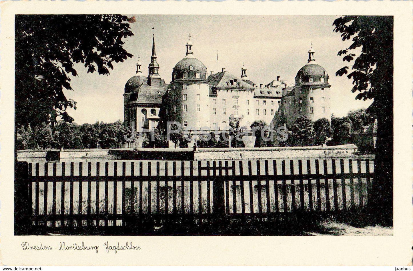 Dresden - Moritzburg Jagdschloss - castle - 1937 - old postcard - Germany - used - JH Postcards