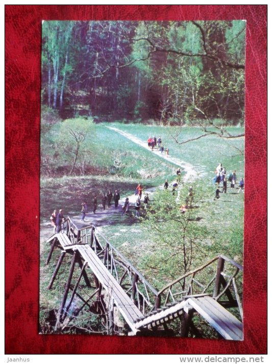Spridisha wooden bridge - Tervete - 1975 - Latvia USSR - unused - JH Postcards