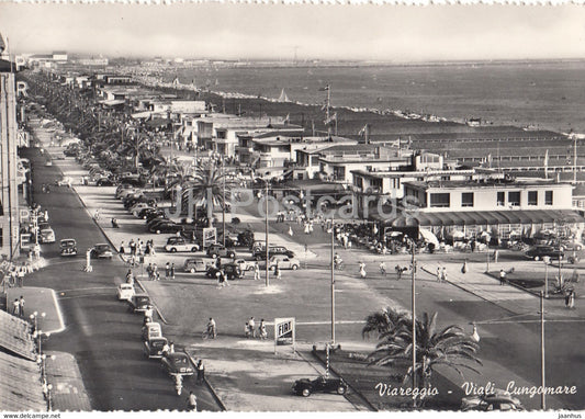 Viareggio - Viali Lungomare - Alleys along the sea - car - beach - old postcard - Italy - used - JH Postcards