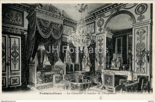 Fontainebleau - La Chambre a coucher de l'Empereur - old postcard - France - unused - JH Postcards