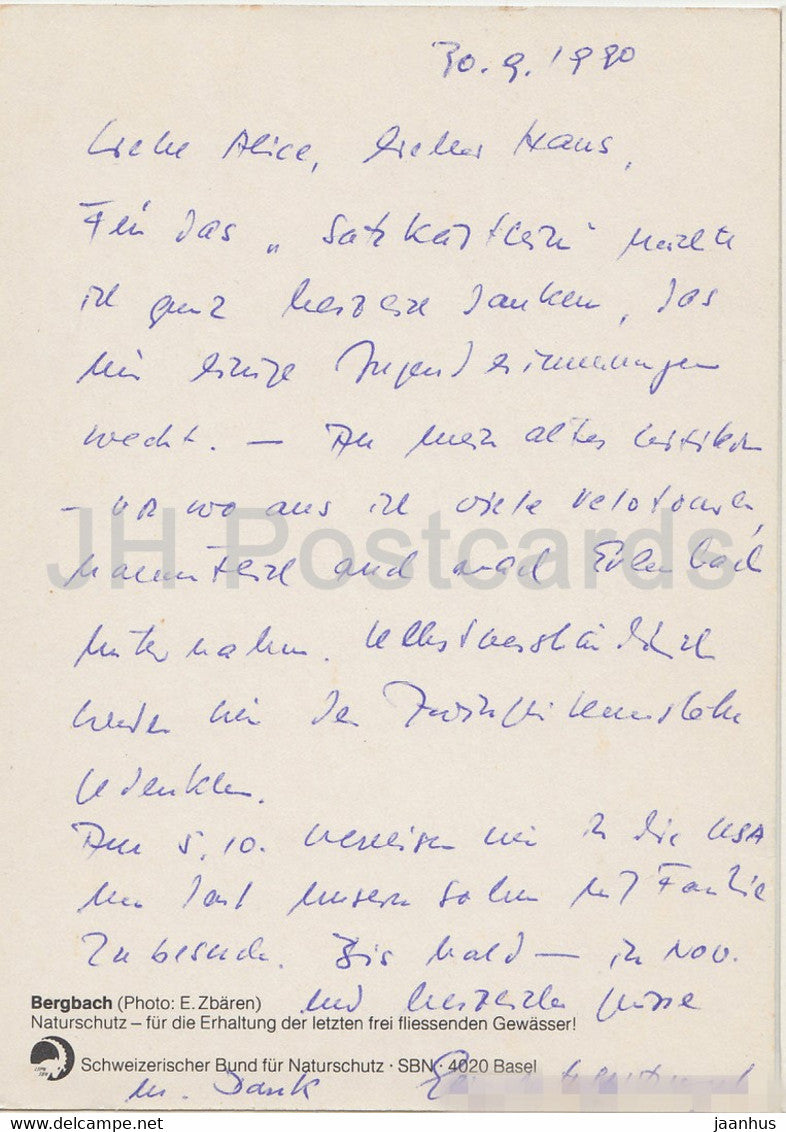 Bergbach - mountain spring - 1990 - Switzerland - used