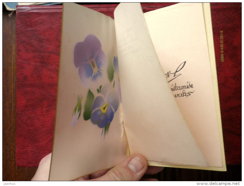 Confirmation card - pansy - flowers - 1920s-1930s - Estonia - unused - JH Postcards