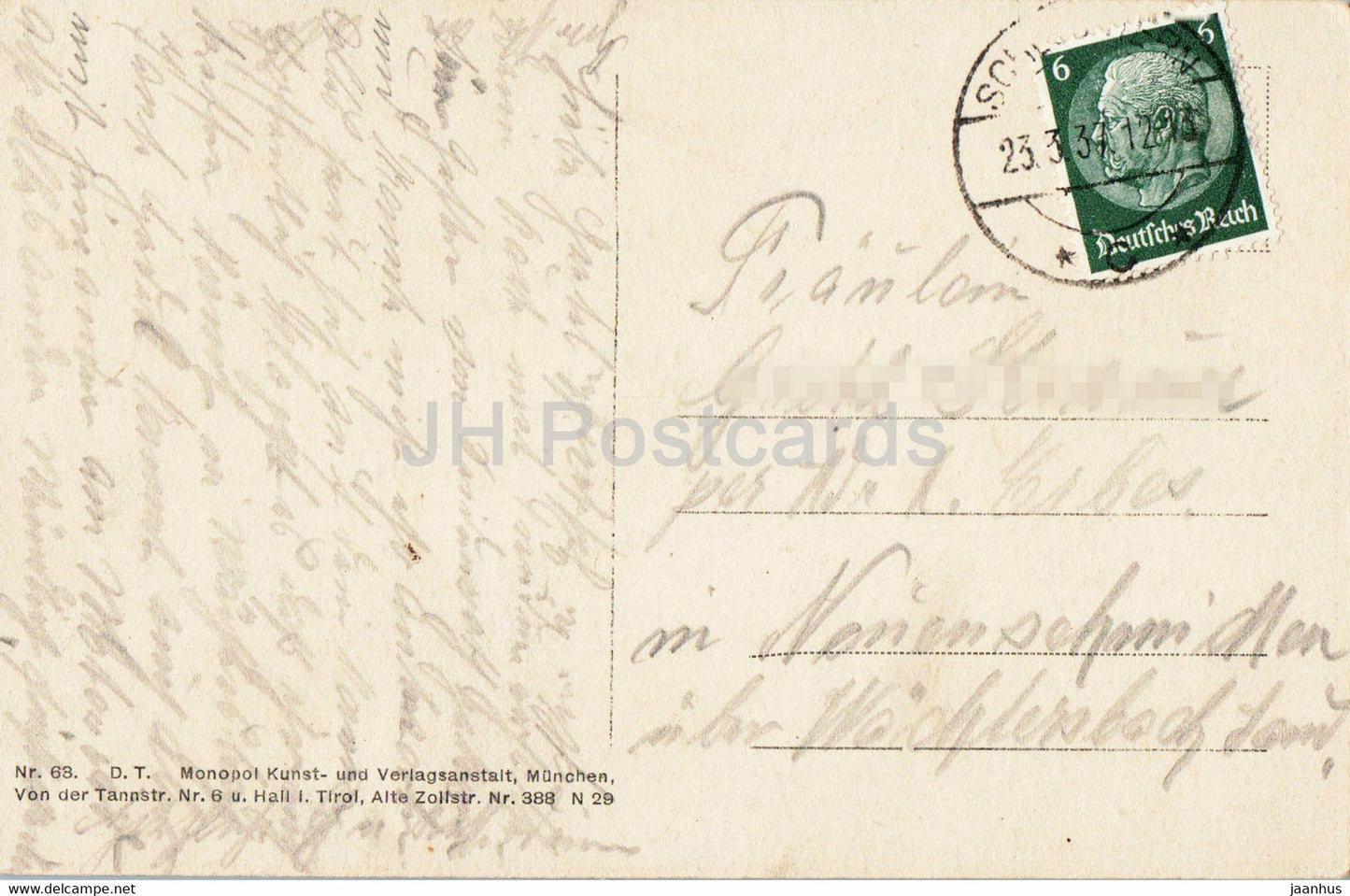 Weißensee bei Füssen mit Sauling – 63 – alte Postkarte – 1937 – Deutschland – gebraucht