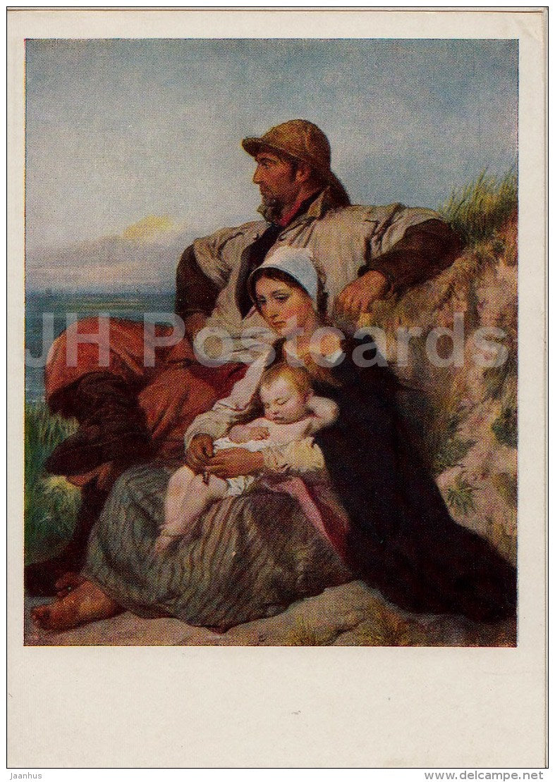 painting  by Louis Gallait - Fisherman´s Family - mother and child - Belgian art - 1959 - Russia USSR - unused - JH Postcards