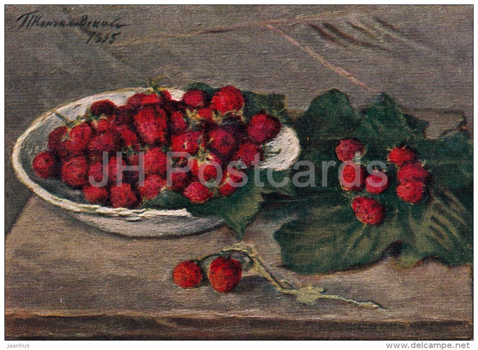 painting by P. Konchalovsky - Strawberry - Russian art - 1958 - Russia USSR - unused - JH Postcards