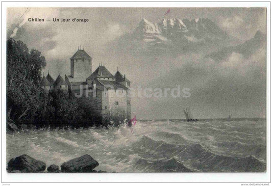 Chateau de Chillon - Un jour d´orage - castle - 354 - G. Anderegg - Switzerland - unused - JH Postcards