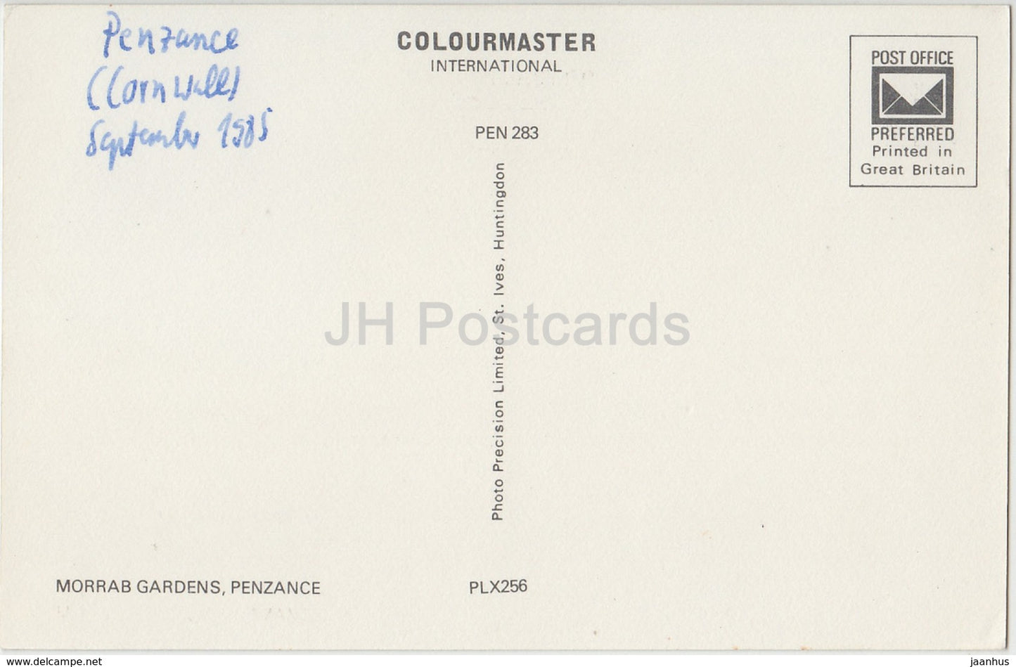 Penzance - Morrab Gardens - PLX256 - 1985 - United Kingdom - England - used