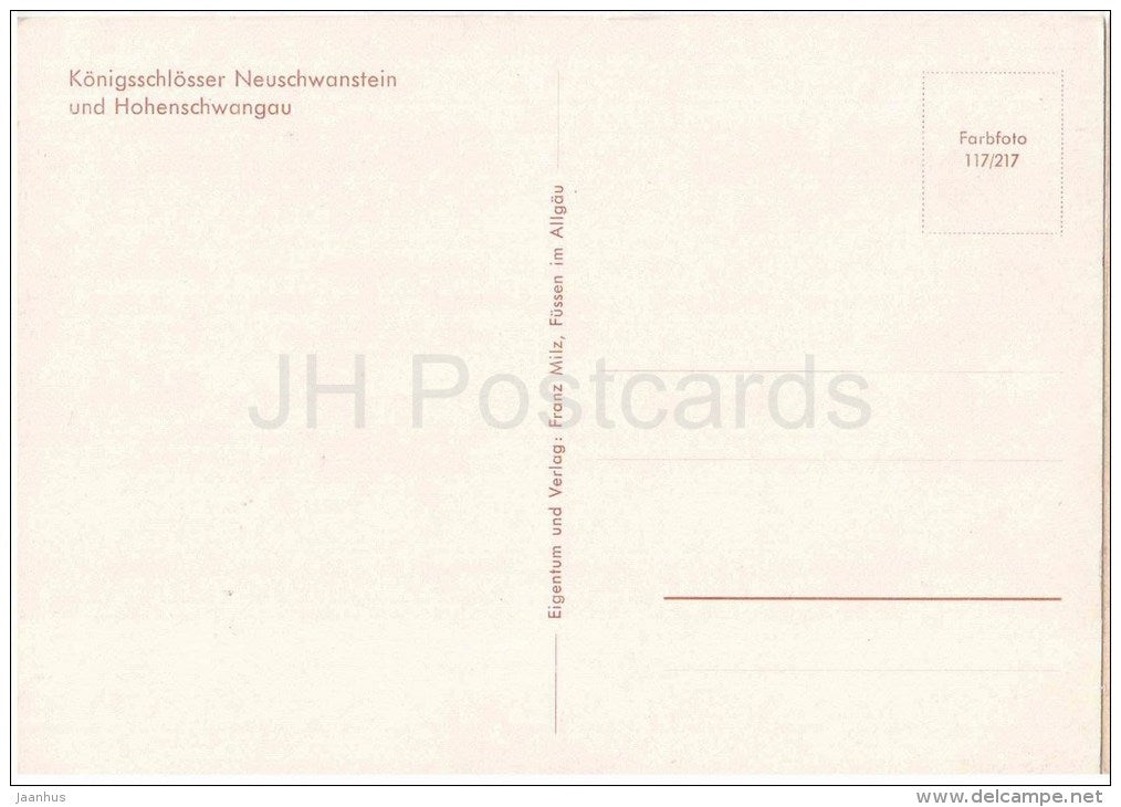Grüss aus Hohenschwangau - Königsschlösser Neuschwanstein und Hohenschwangau - 117/217 - Germany - nicht gelaufen - JH Postcards
