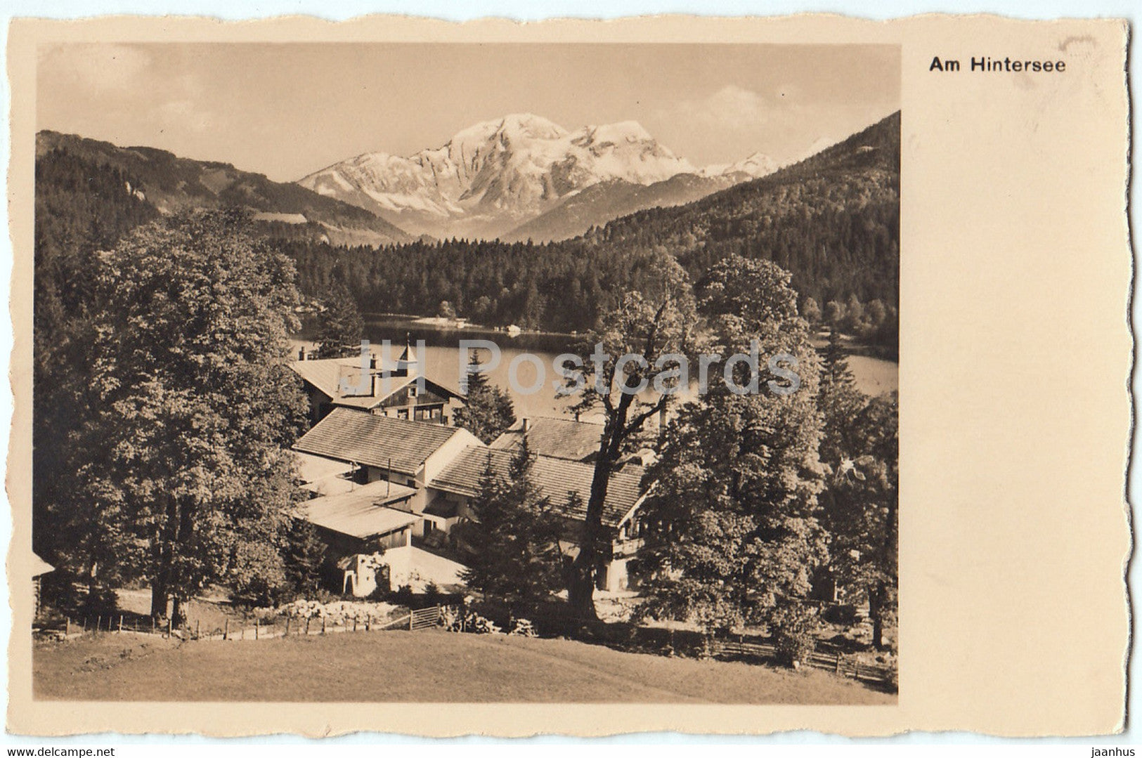 Am Hintersee - Das Berchtesgaden Land - Hotel Post am Hintersee 800 m - 262 - old postcard - Germany - unused - JH Postcards