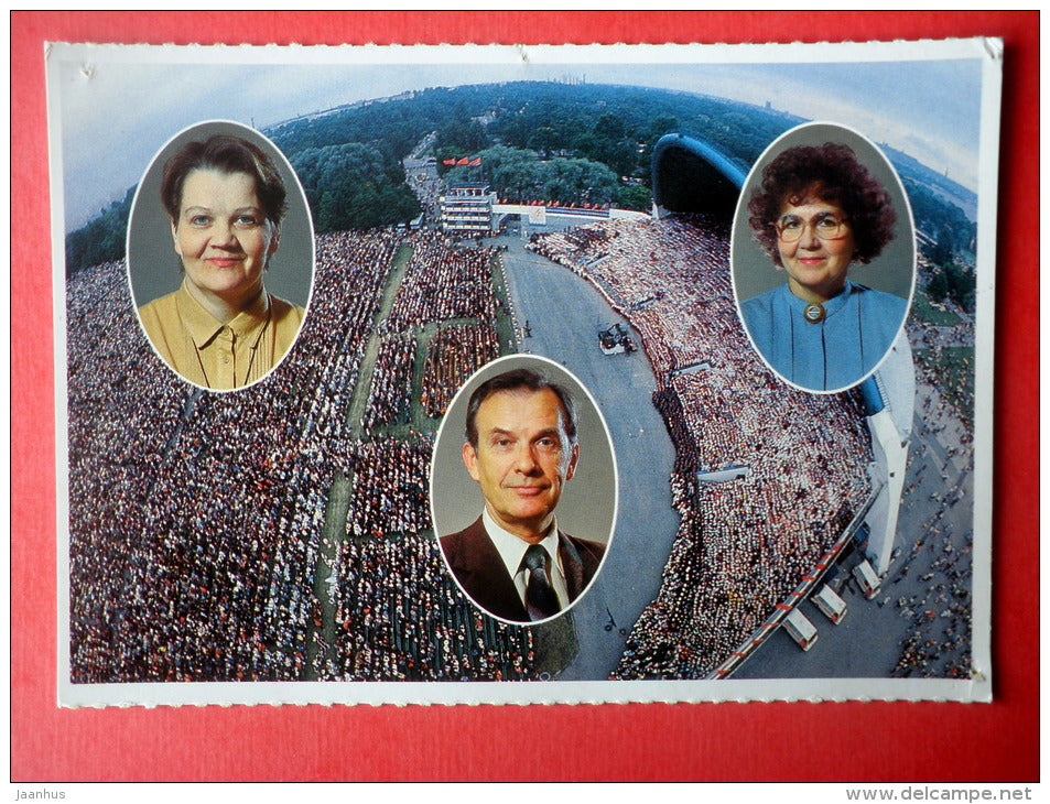 Vaike Uibopuu - Ants Sööt - Silvia Mellik - conductor - XXI Estonian Song Festival 1990 - üldlaulupidu - unused - JH Postcards