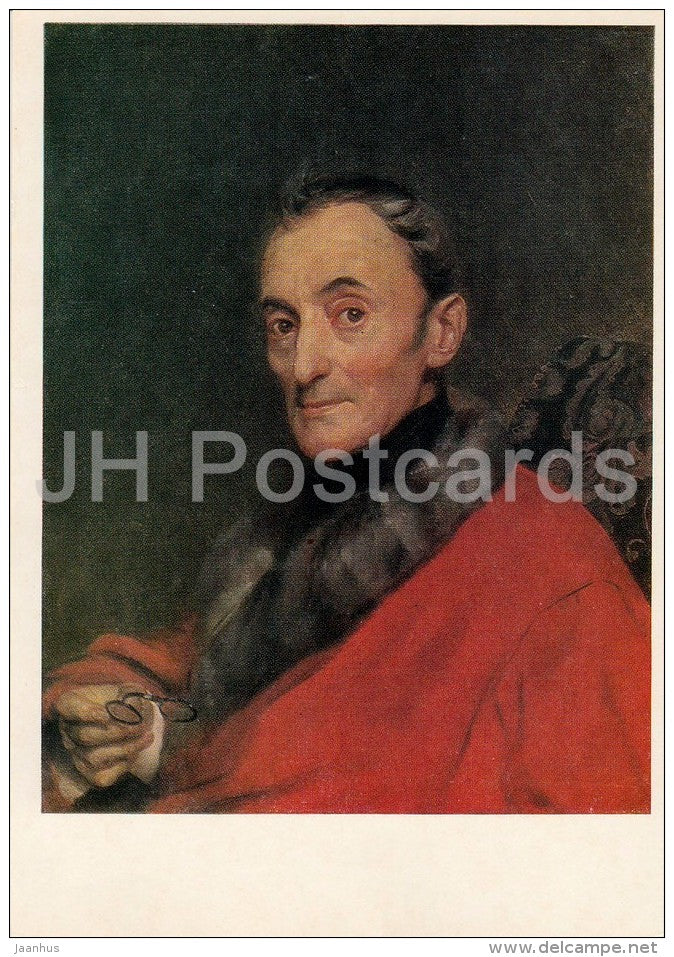 painting by K. Bryullov - Portrait of archaeologist Michelangelo Lanchi - Russian art - 1977 - Russia USSR - unused - JH Postcards