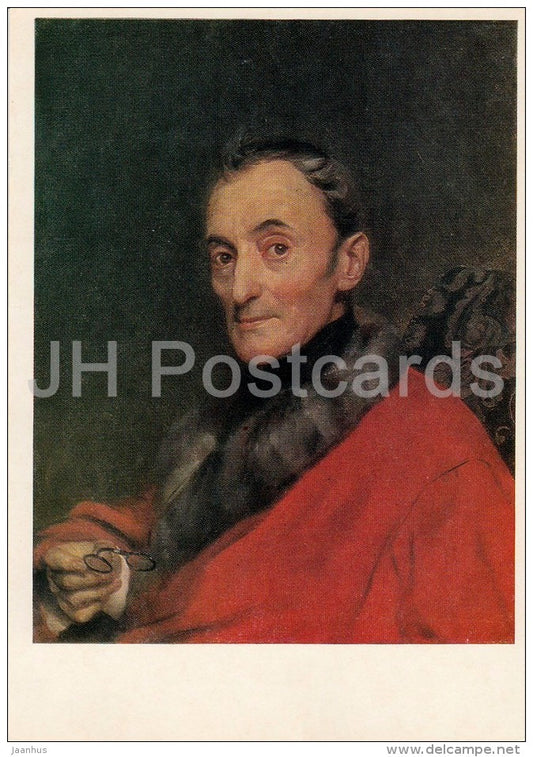 painting by K. Bryullov - Portrait of archaeologist Michelangelo Lanchi - Russian art - 1977 - Russia USSR - unused - JH Postcards