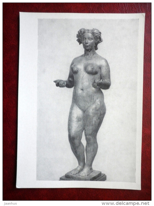 Sculpture by Aristide Maillol - Pomona - bronze - french art - unused - JH Postcards