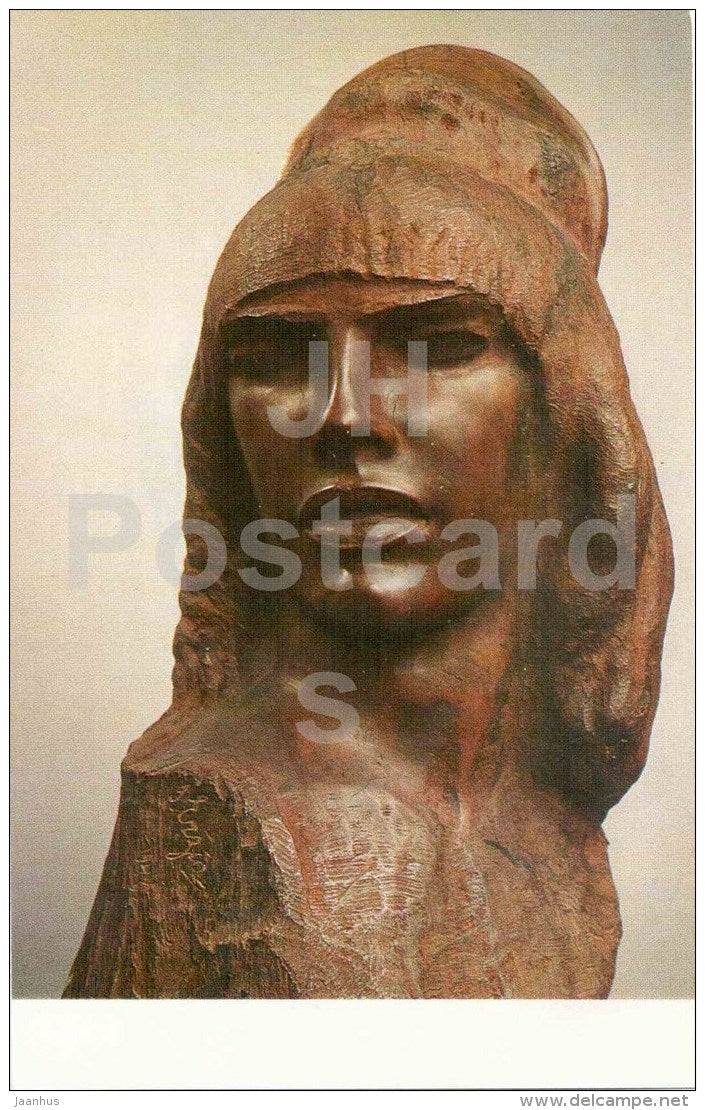 sculpture by Stepan Erzia - Russian Woman , 1948 - russian , soviet , mordvin art - unused - JH Postcards
