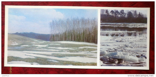 Latvian views - river - late-winter - 1980 - Latvia USSR - unused - JH Postcards