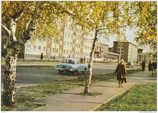 Melnsila street - car Volga - Riga - Latvia USSR - unused - JH Postcards