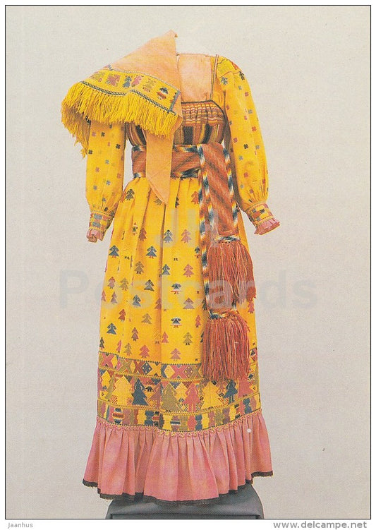 Woman´s Garments , Vologda Region - folk costumes - Russian Folk Art - 1988 - Russia USSR - unused - JH Postcards