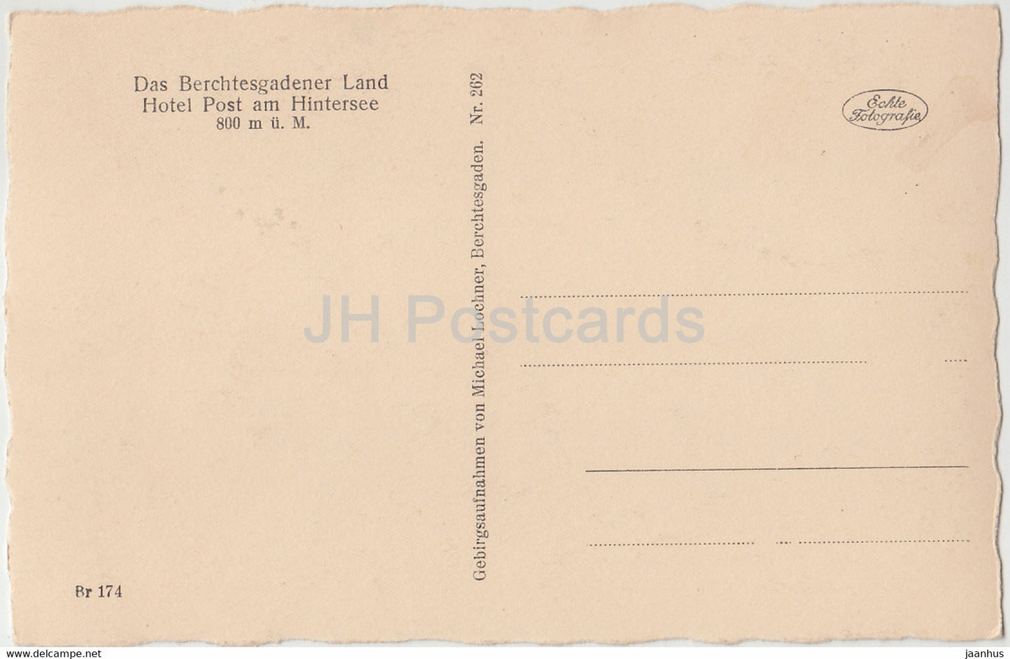 Am Hintersee - Das Berchtesgaden Land - Hôtel Post am Hintersee 800 m - 262 - carte postale ancienne - Allemagne - inutilisée