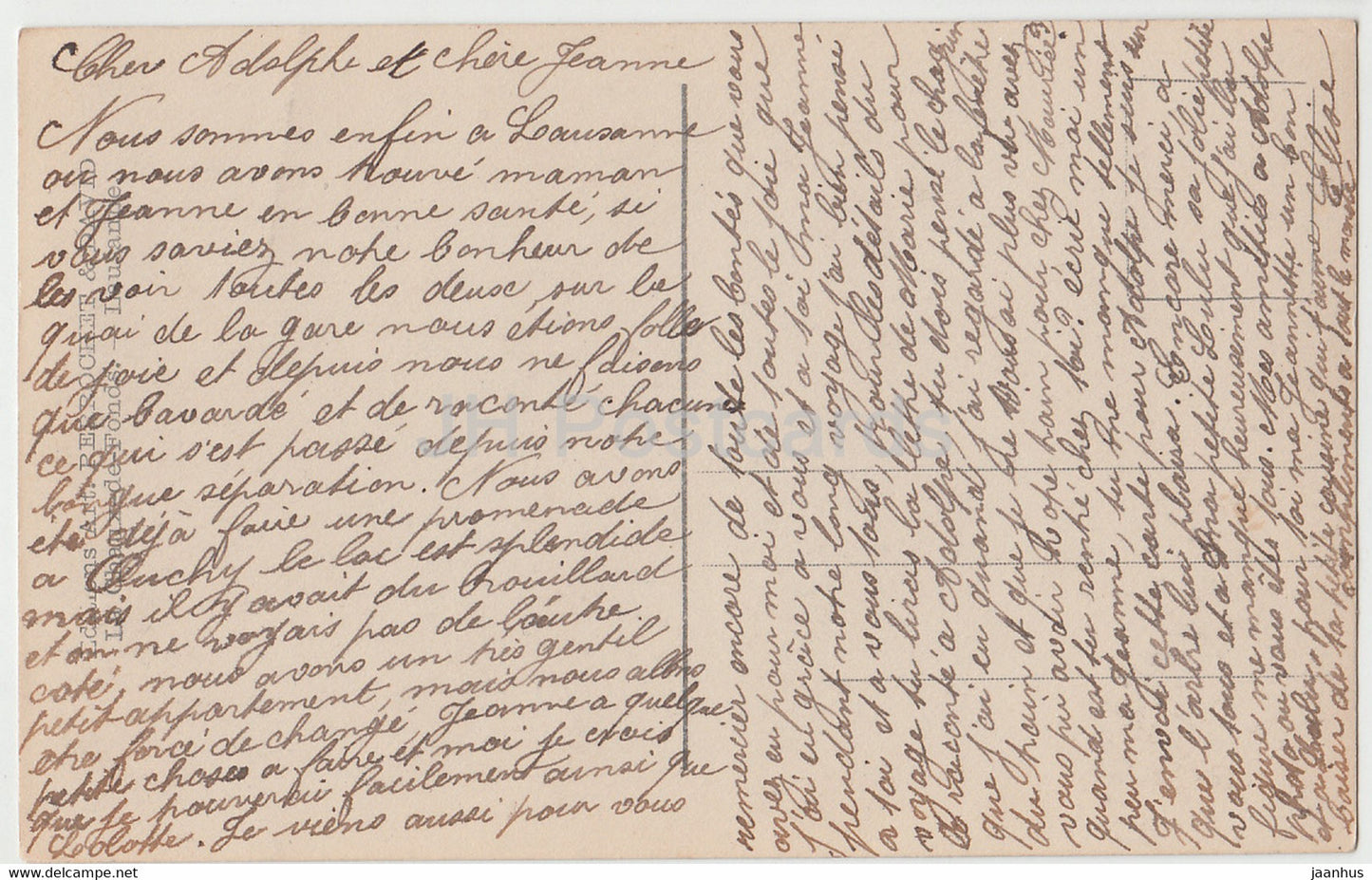 Lausanne - Place et vue de la terrasse de la Cathedrale - 1742 - alte Postkarte - Schweiz - gebraucht