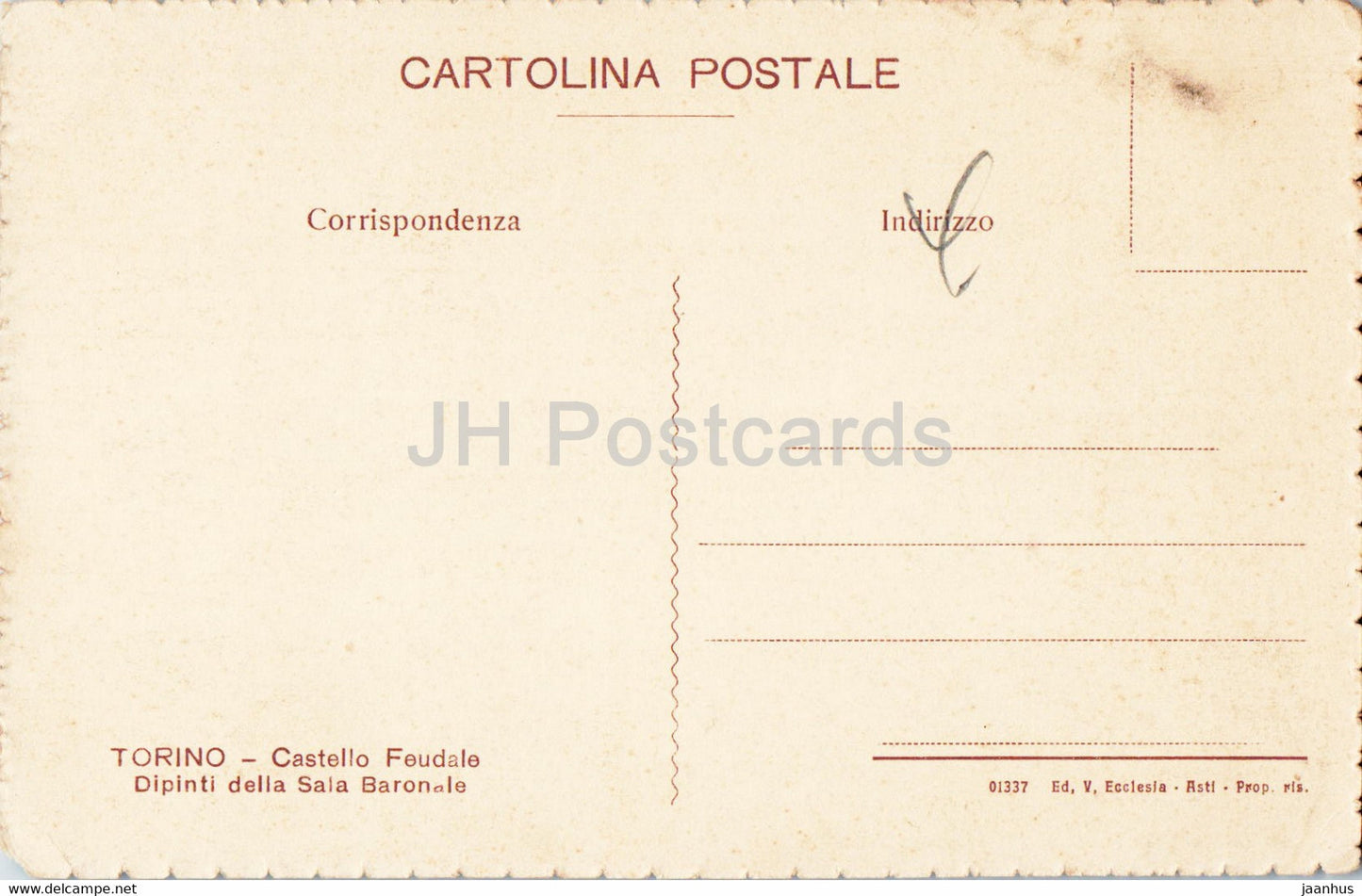 Torino - Turin - Castello Feudale - Dipinti della Sala Baronale - painting - castle - old postcard - Italy - unused