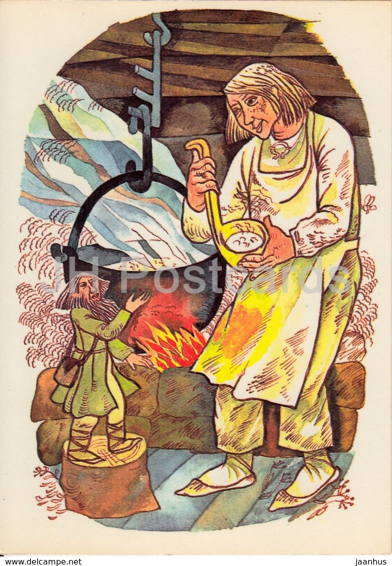 illustration by I. Raudsepp - Ahjualune - Estonian Fairy Tales - 1979 - Estonia USSR - unused - JH Postcards