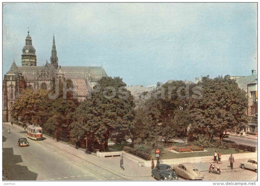 Kosice - tram - cars - Czechoslovakia - Slovakia - used - JH Postcards