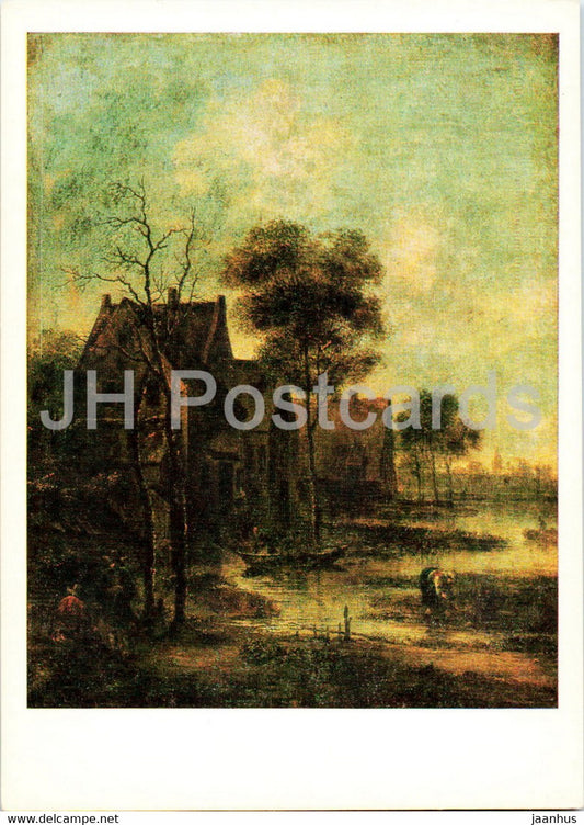 painting by Aert van der Neer - Landscape - Dutch Art - 1989 - Russia USSR - unused - JH Postcards
