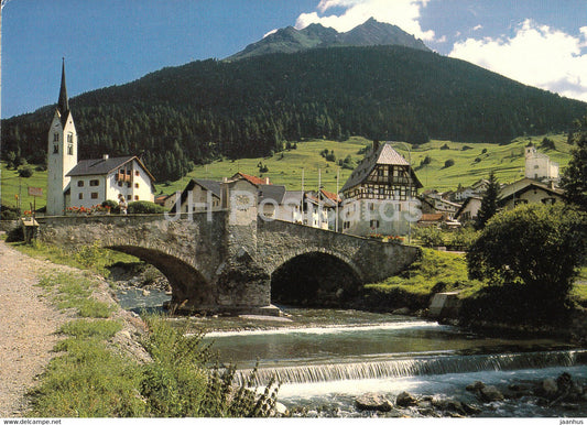 Savognin am Julierpass 1210 m - Piz Arblatsch - Partie an der Julia - bridge - 1984 - Switzerland - used - JH Postcards