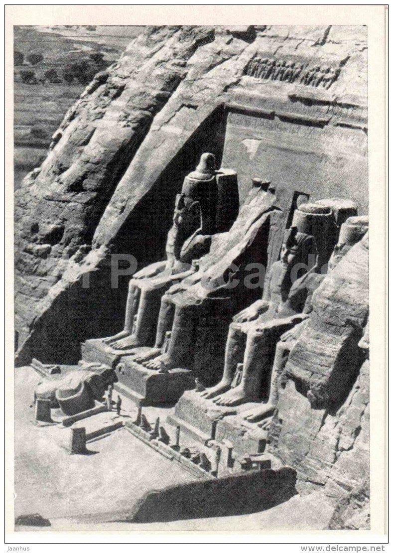 Abu Simbel cave temple facade - Ancient Egypt - Sculpture of the Ancient Civilizations - 1971 - Russia USSR - unused - JH Postcards