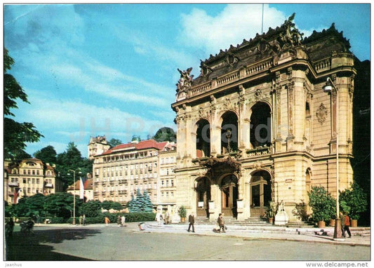 Karlovy Vary - Karlsbad - spa - V. Nezvala theatre - Czechoslovakia - Czech - used 1983 - JH Postcards